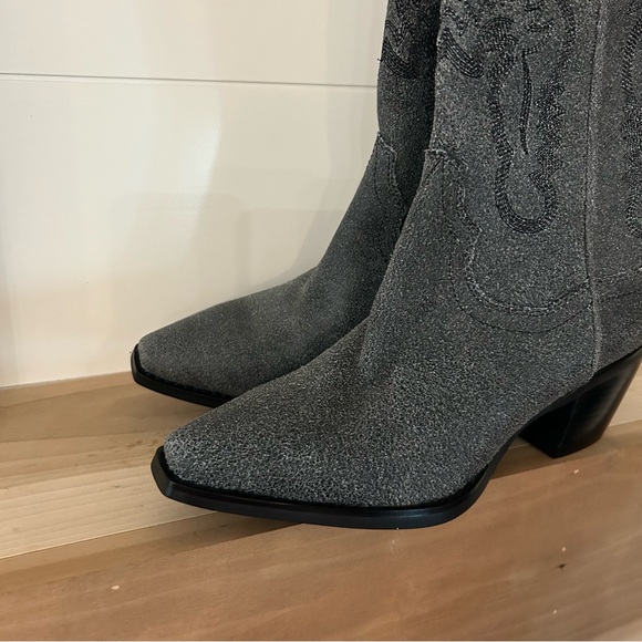 New Jeffrey Campbell Dagget Western Boots Distressed Grey Cowgirl - Picture 5 of 6